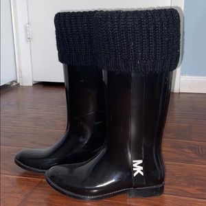 MICHAEL KORS Mandy Rain Boot Rubber/Knit